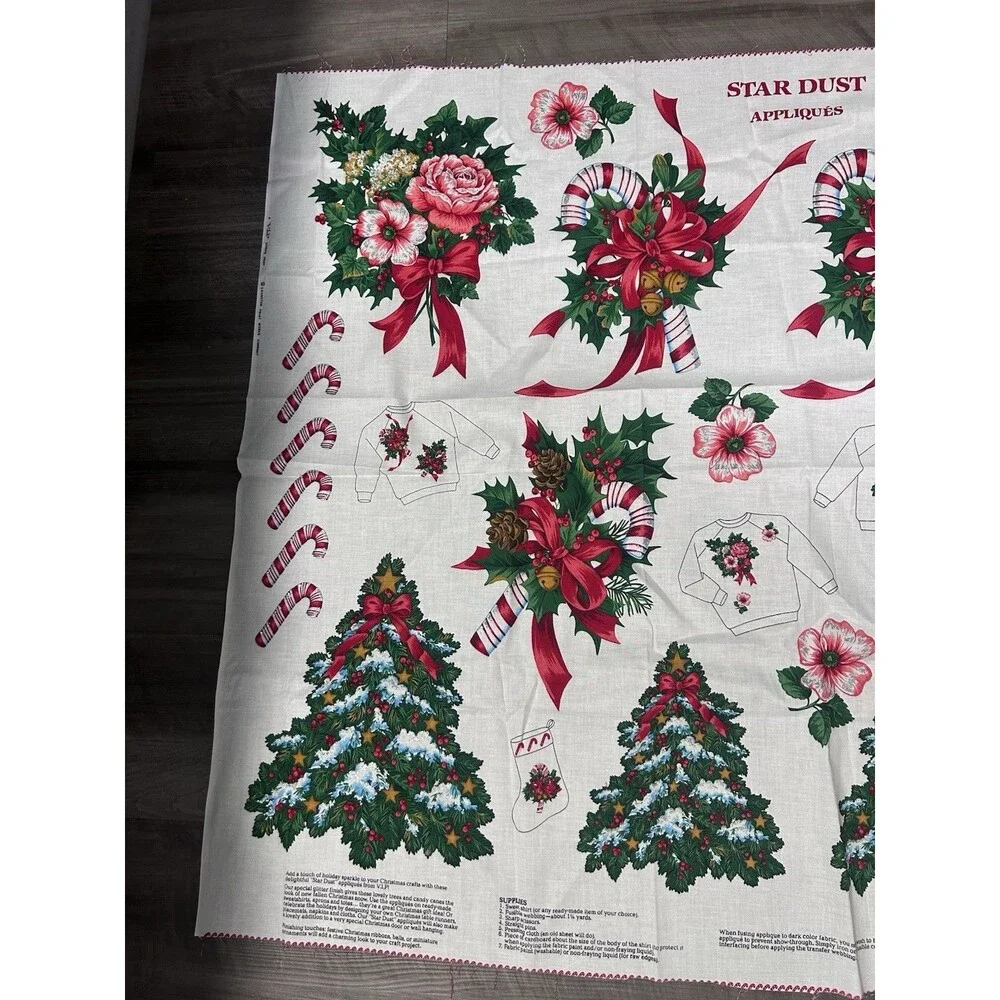 Vintage Christmas Quilting Craft Cotton Fabric Lot  See Description Over 4 Lbs